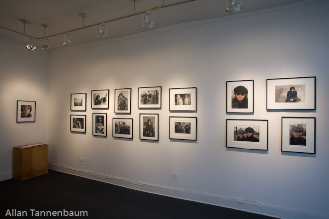 Installation of "John & Yoko: A New York Love Story" exhibition by Allan Tannenbaum at the Govinda Gallery in Washington, D.C.///