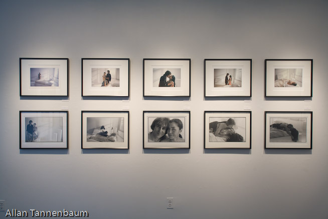 Installation of "John & Yoko: A New York Love Story" exhibition by Allan Tannenbaum at the Govinda Gallery in Washington, D.C.///