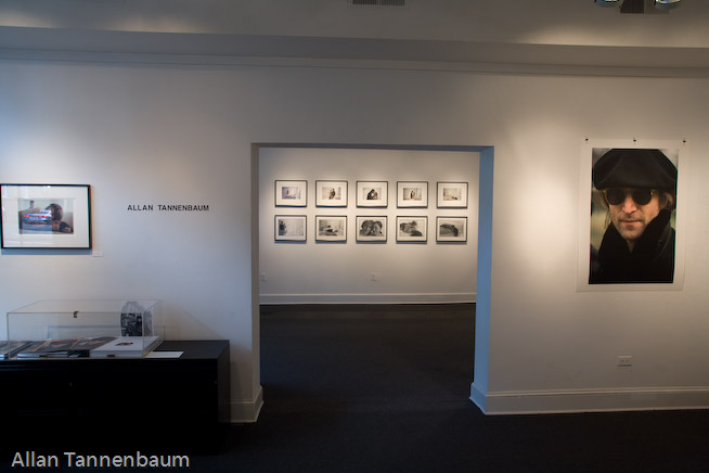 Installation of "John & Yoko: A New York Love Story" exhibition by Allan Tannenbaum at the Govinda Gallery in Washington, D.C.///